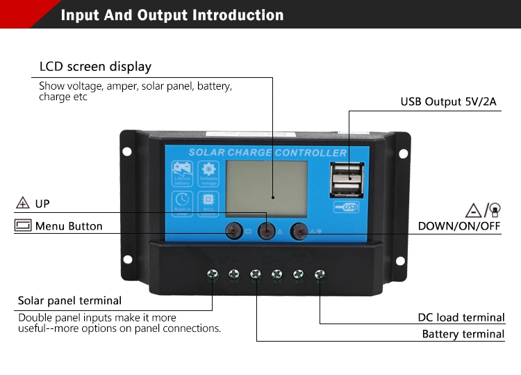 Pulse width modulation 10A solar charge controller