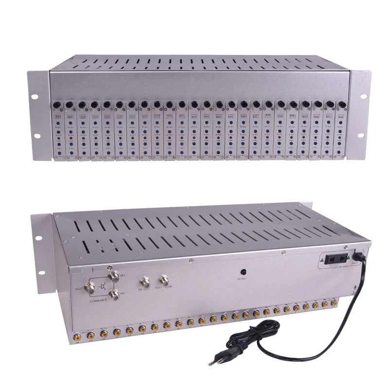 24 Ways Fixed Channel CATV RF Analog Modulator Built-in Combiner for Hfc Network