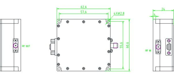 6000-18000 MHz Millimeter Wave Amplifiers Psat 40 dBm Lna Low Noise Amplifiers