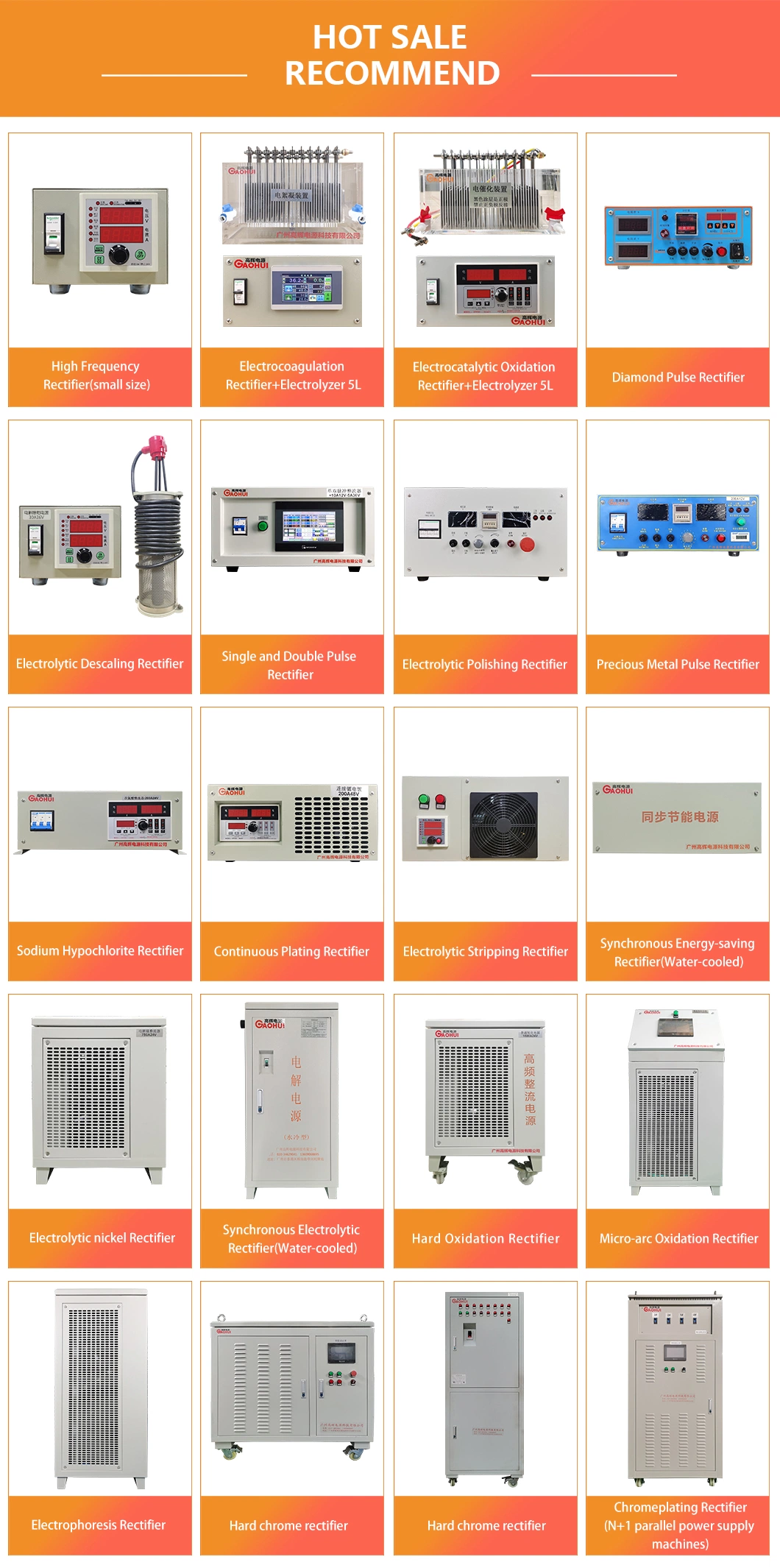 100A36V High Frequency Symmetrical Pulse DC Rectifier for Metal Plating with Touch Screen