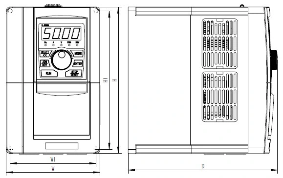 Chziri Single Phase 220V Frequency Inverter 0.75kw Zvf300-G0r7s2SD