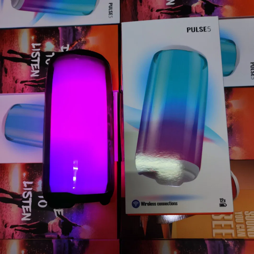 2022 New Model Pulse5 Bluetooth Speaker Bass Sound Waterproof Outdoor Speaker Bt 5.0 Wireless Portable Speakers with RGB Light