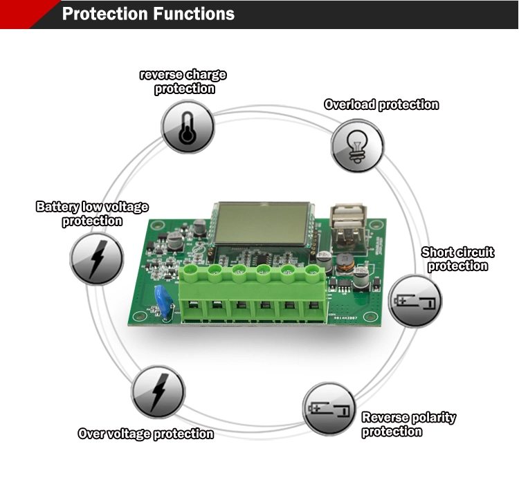 Pulse width modulation 10A solar charge controller