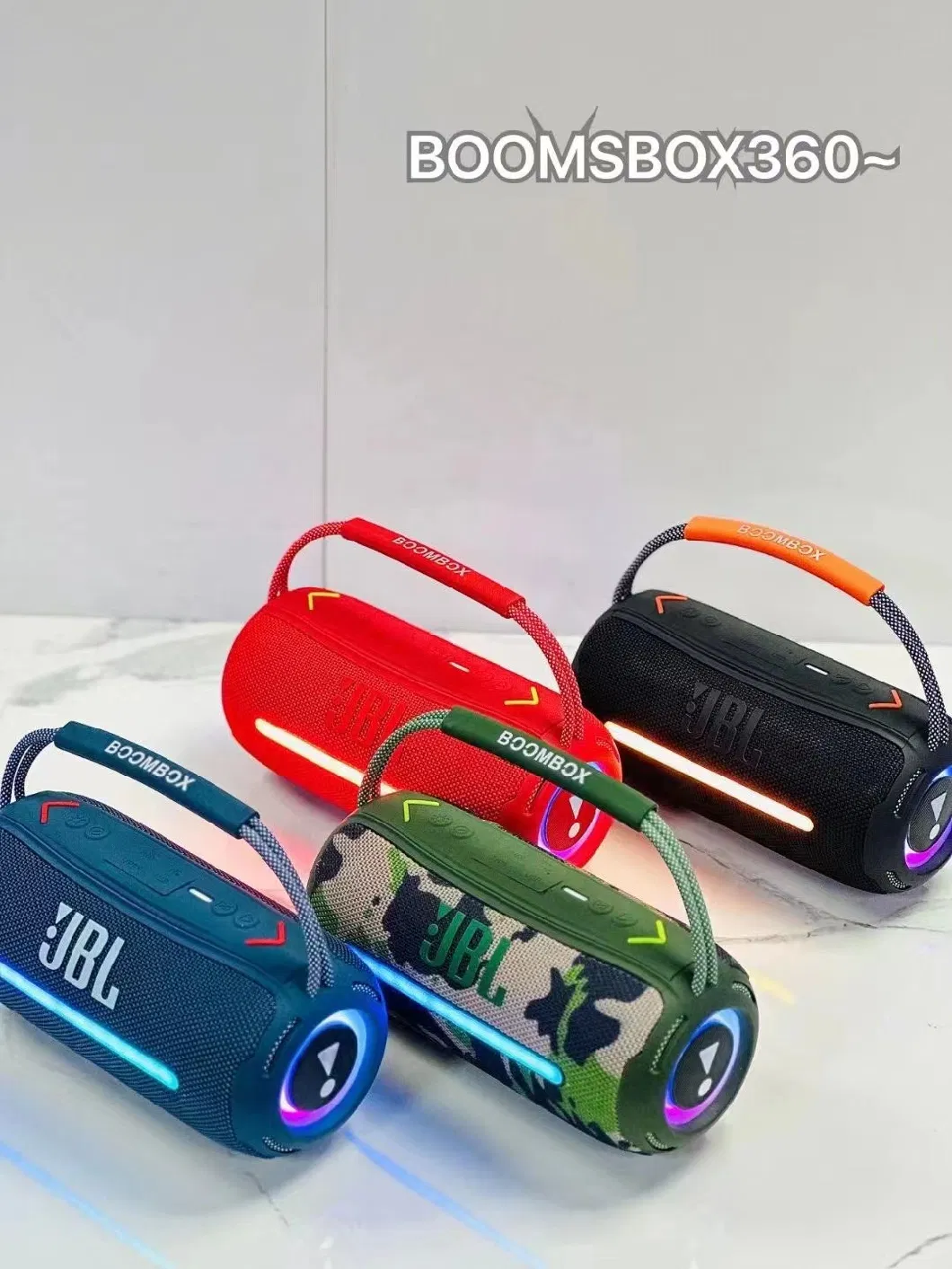 2023 New Arrival Boombos 360 Bluetooth Stereo RGB Running Horse Light Portable Portable Speaker Heavy Subwoofer