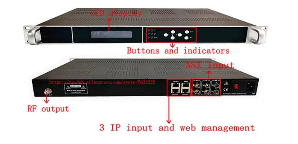 TV Penyiaran Multi Saluran CATV IP Qam Kabel TV Digital Modulator IP Ke RF Modulator