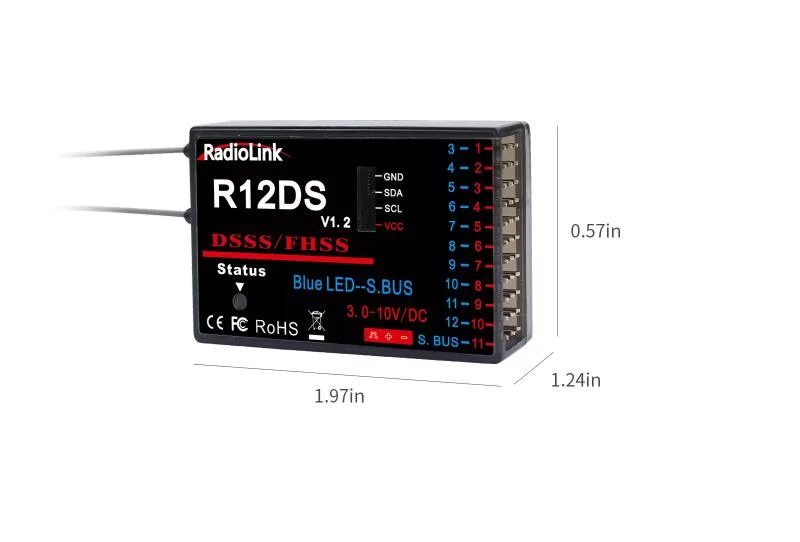 Newest Product At10II 12 Channels RC Transmitter Radio Remote Controller for Bait Boat Quadcopter