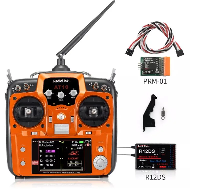 Newest Product At10II 12 Channels RC Transmitter Radio Remote Controller for Bait Boat Quadcopter