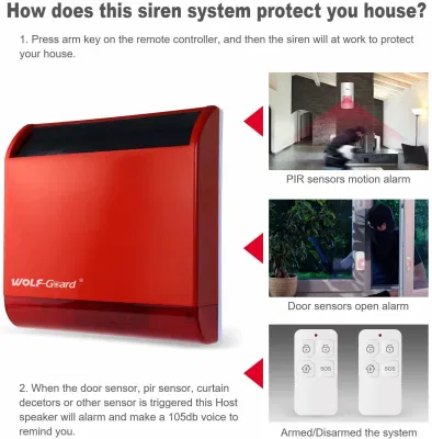 Smart домашней сети WiFi для использования вне помещений Flash сигнал сирены