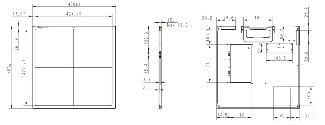 Iray Mars 1717V Wireless 17 * 17 Inch Dr Wireless Digital Flat Panel Detector for Digital Images