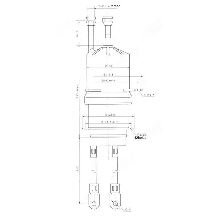 High Power Metal Ceramic Vacuum Triode Valve (3CW30000H7)