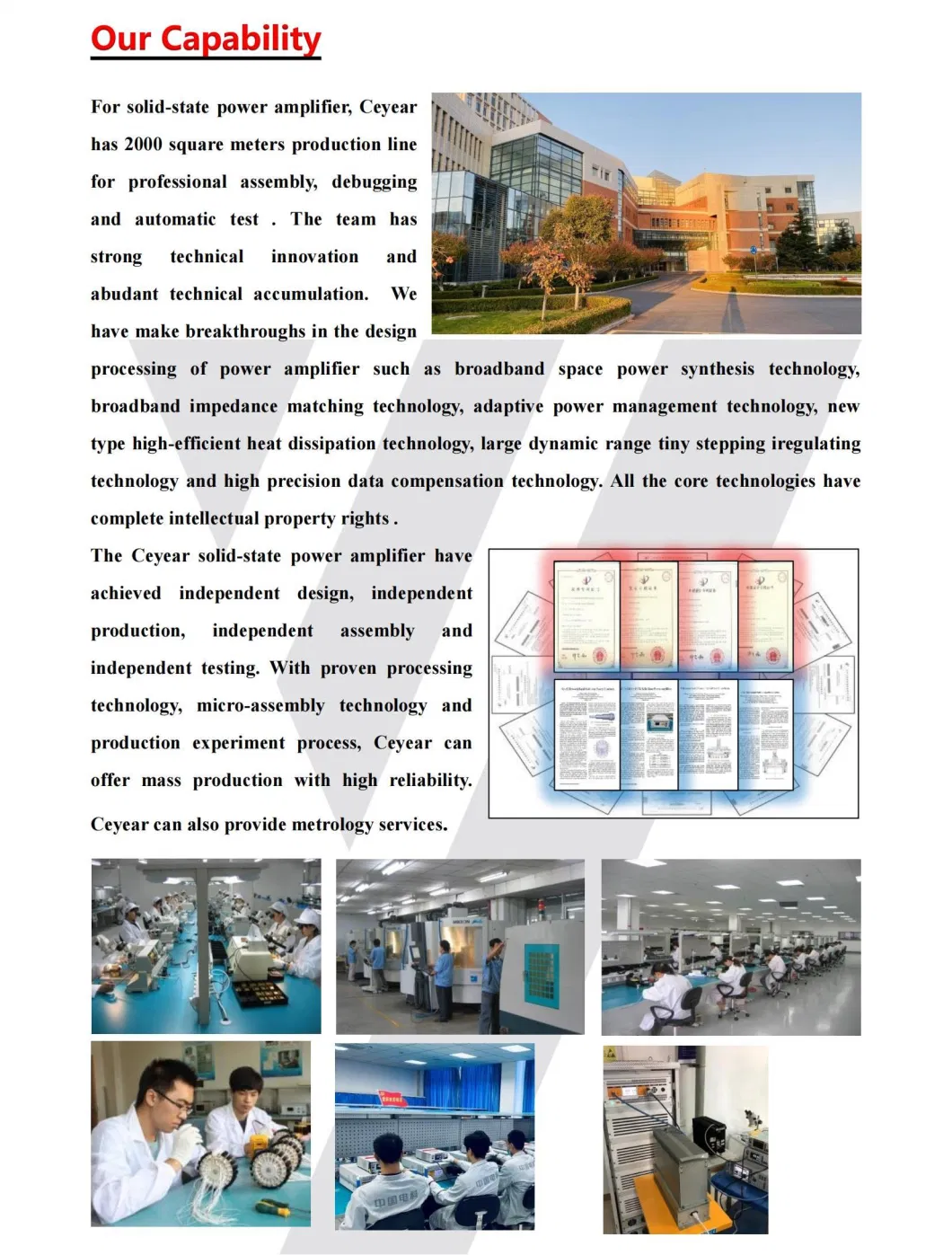 Ceyear 3871 Series 9kHz-110GHz Frequency Range Solid State Power Amplifier