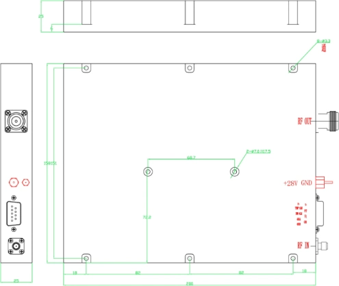 200W 100kHz-30MHz Broadband RF Power Amplifier