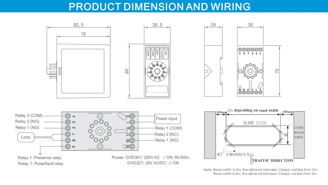 Relay Output Loop Vehicle Detector for High Speed Insulated Doors