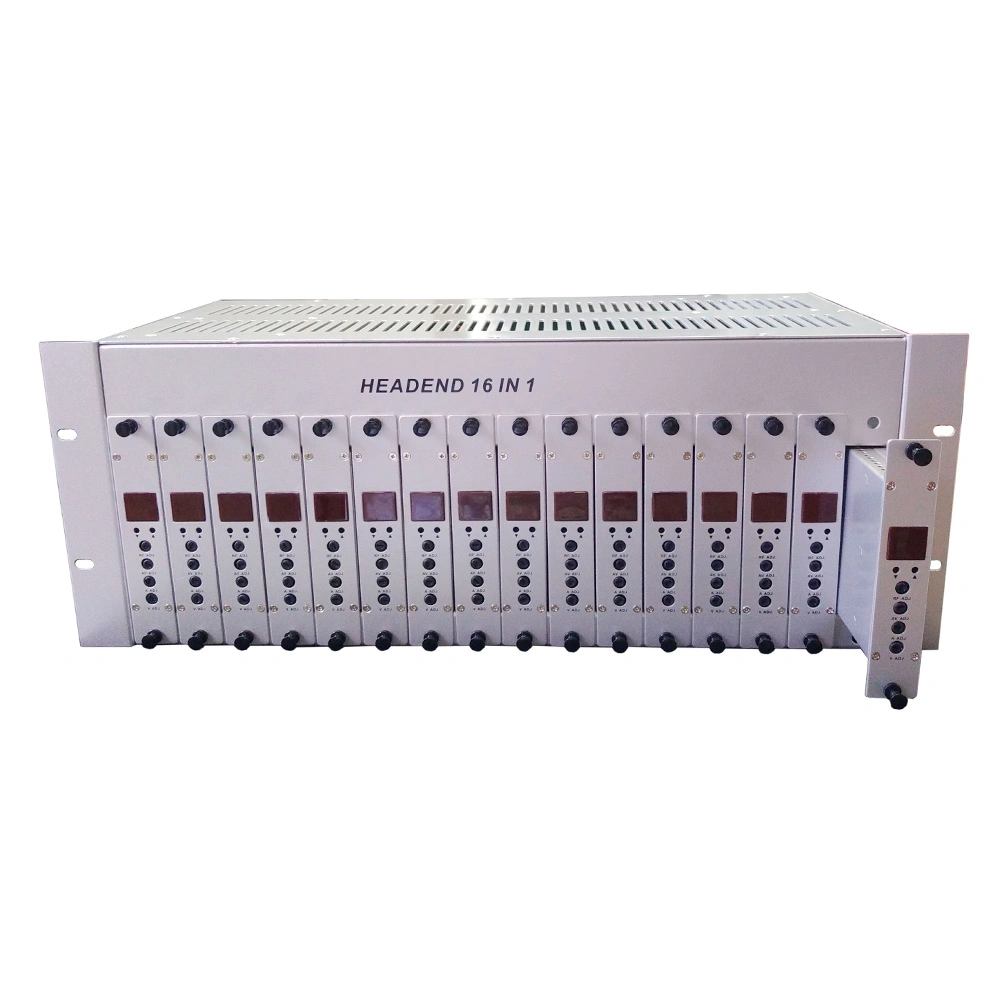 CATV 45-872MHz Analog 16 in 1 CATV Headend 16 Way Agile Modulator