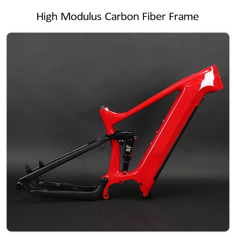 Carbon Fiber MID Drive E-Bike Rockshox Full Suspension Electric Bicycle 250W Electric Mountain Bike