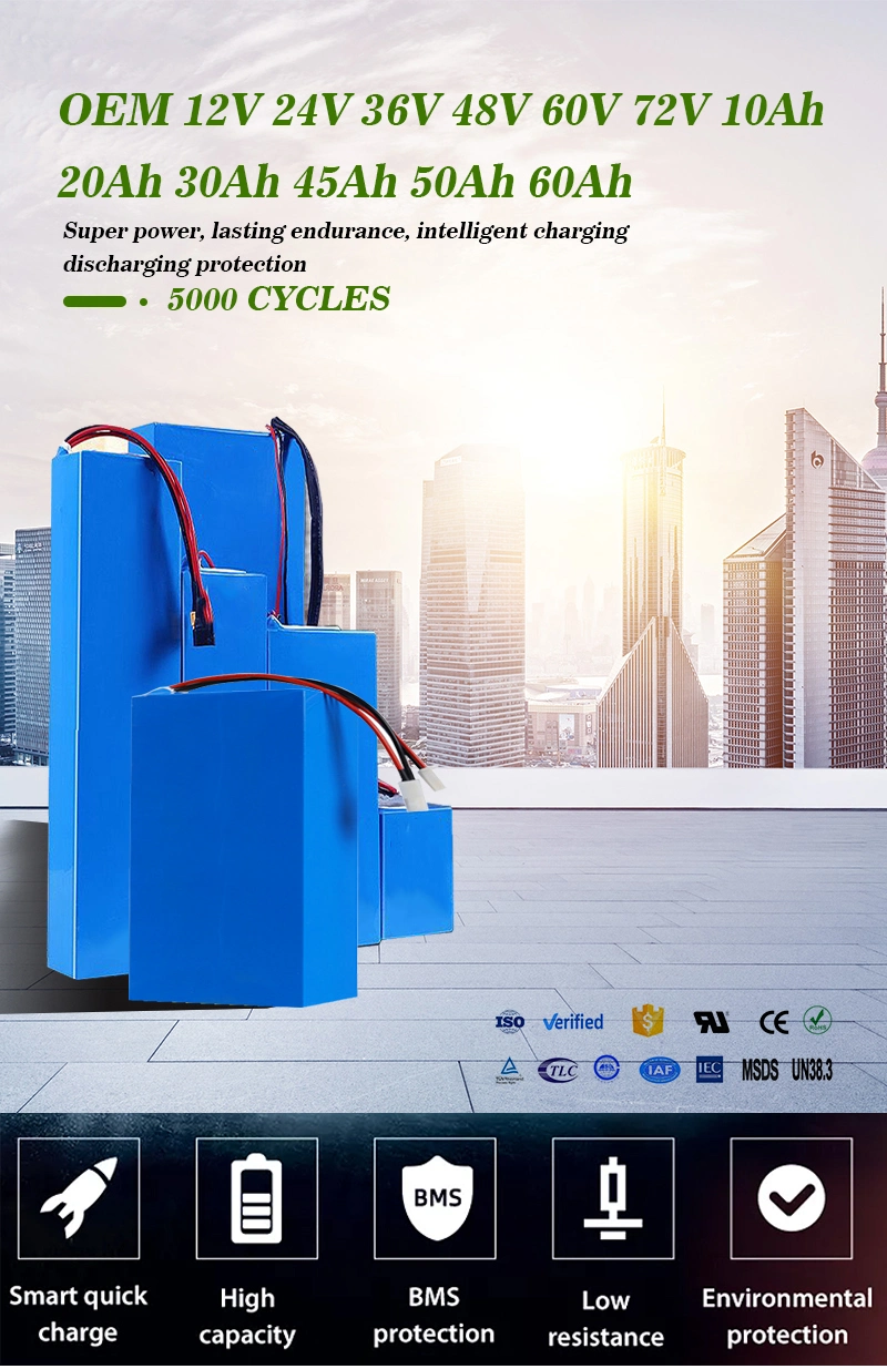 72V 30ah LiFePO4 Battery Pack for Electric Bike, 72V Electric Scooter Battery, 72V 50ah Electric Bike Battery