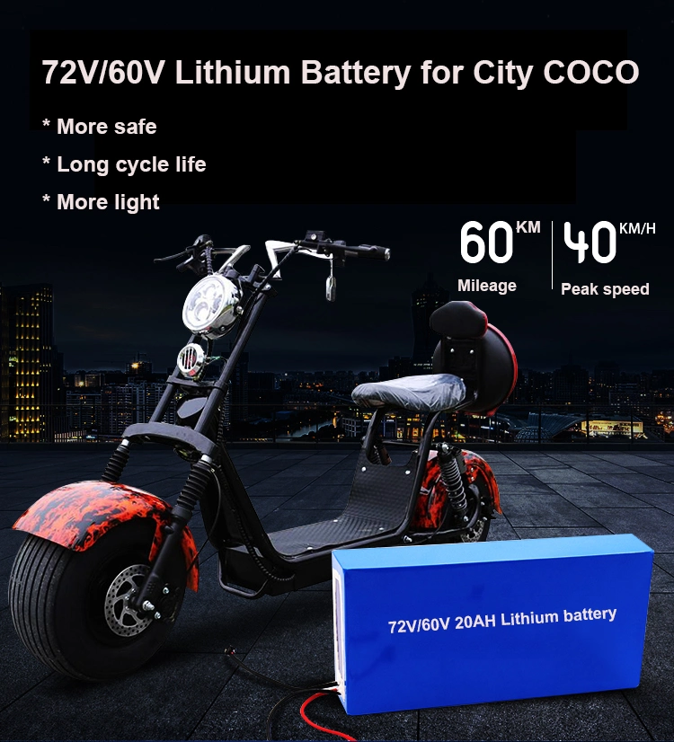 Lithium 48V/60V/72V 12ah 20ah 30ah 40ah Ebike Battery for Electric Scooter Bike with BMS