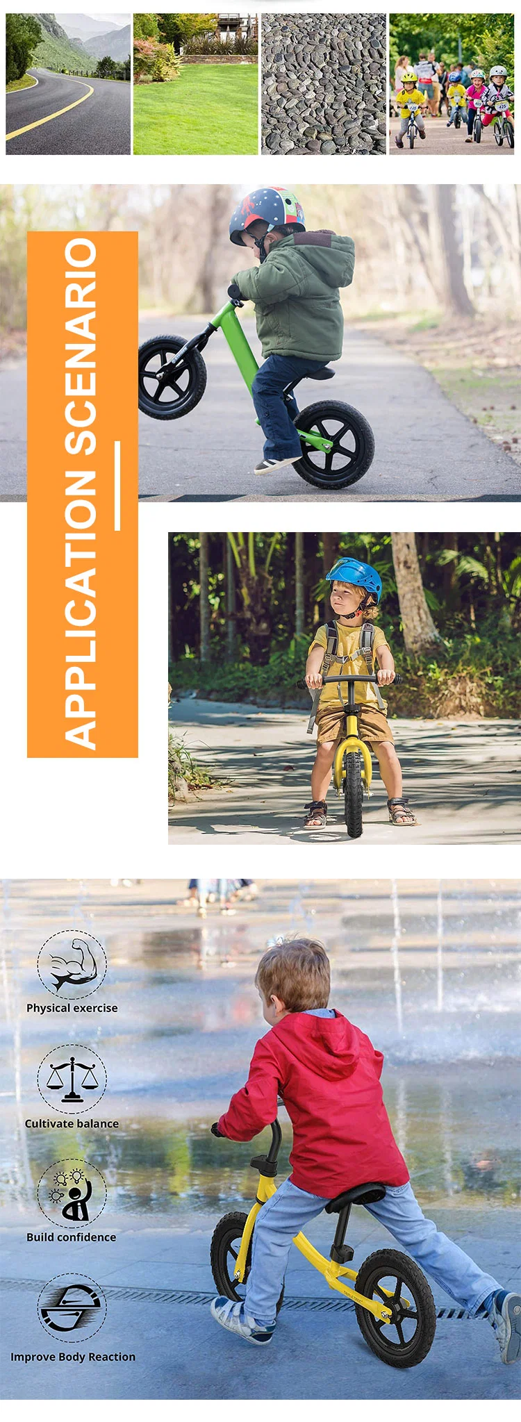 Wholesale 3 in 1 Kids Balance Bike 3-Wheels Tricycle Baby Walker Mini Balance Bike
