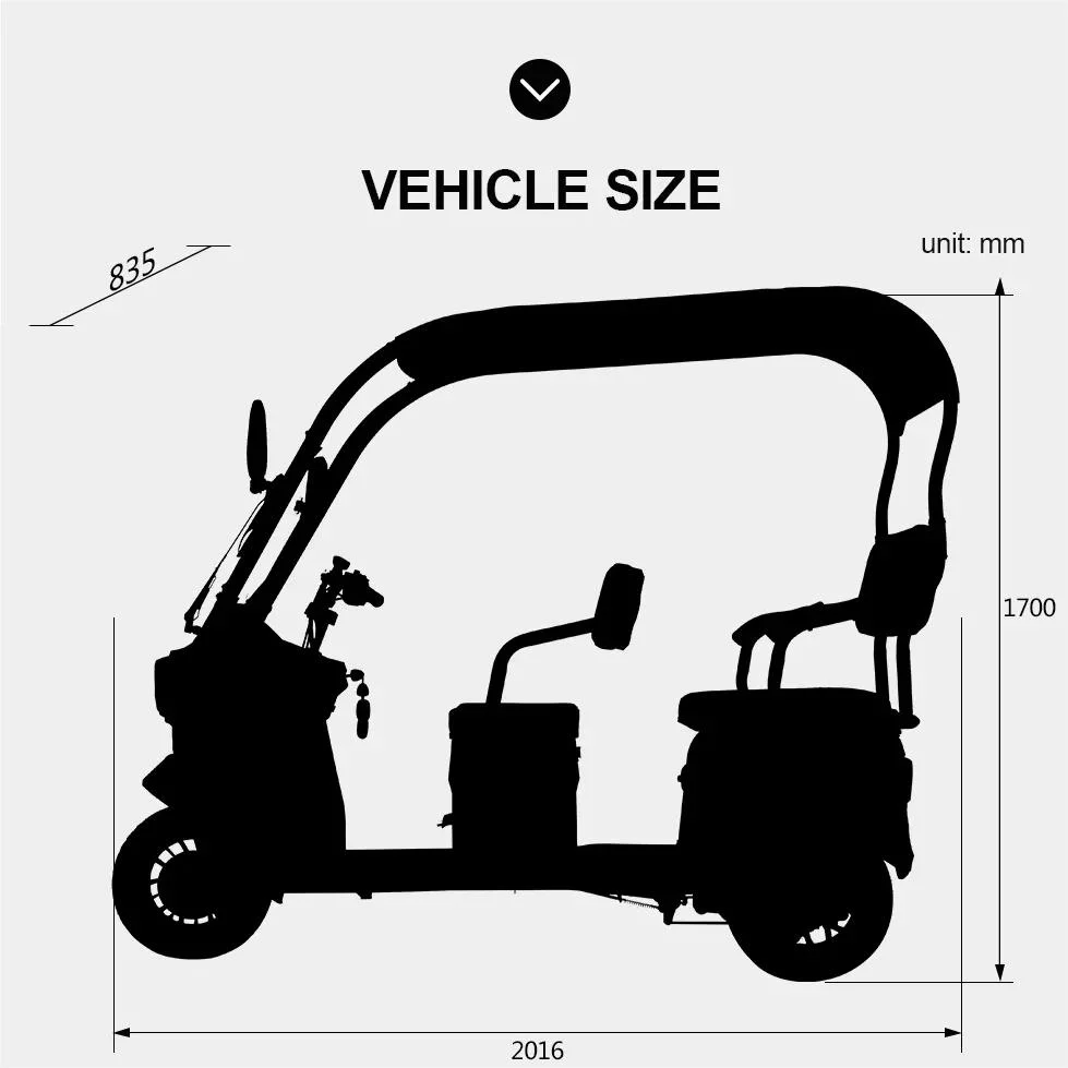 Jinpeng 3 Wheel Electric Scooter Long Range Mobility Electric Scooter for Adults