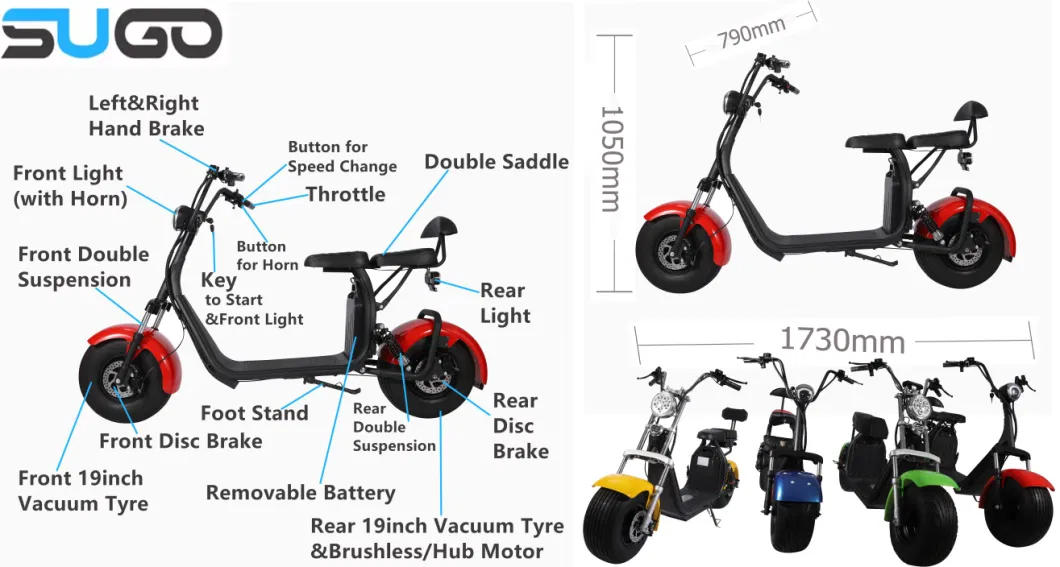 Newest Citycoco Electrical Motorcycle Adult Electric Scooter 2000W Electric Motorcycle