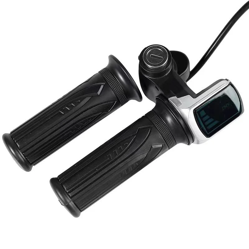 Electric Scooter Throttle Grip 36V 48V Key Lock Power Indicator Throttle Accelerator for Electric Bike Bicycle E-Bike
