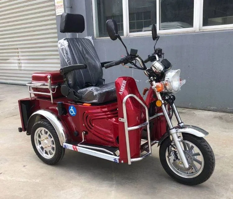 Three Wheel Gasoline Disabled Motorcycle for Handicapped