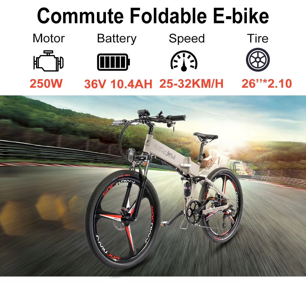 Fodable E Bike 250W 26inch Folding Electric Bike OEM Folding Electric Mountain Bike for Adults