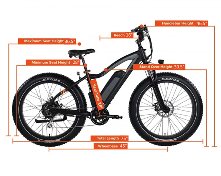 750V 48V Fat Tires Electric Ebike With14ah Lithium Battery Aluminum Alloy Frame