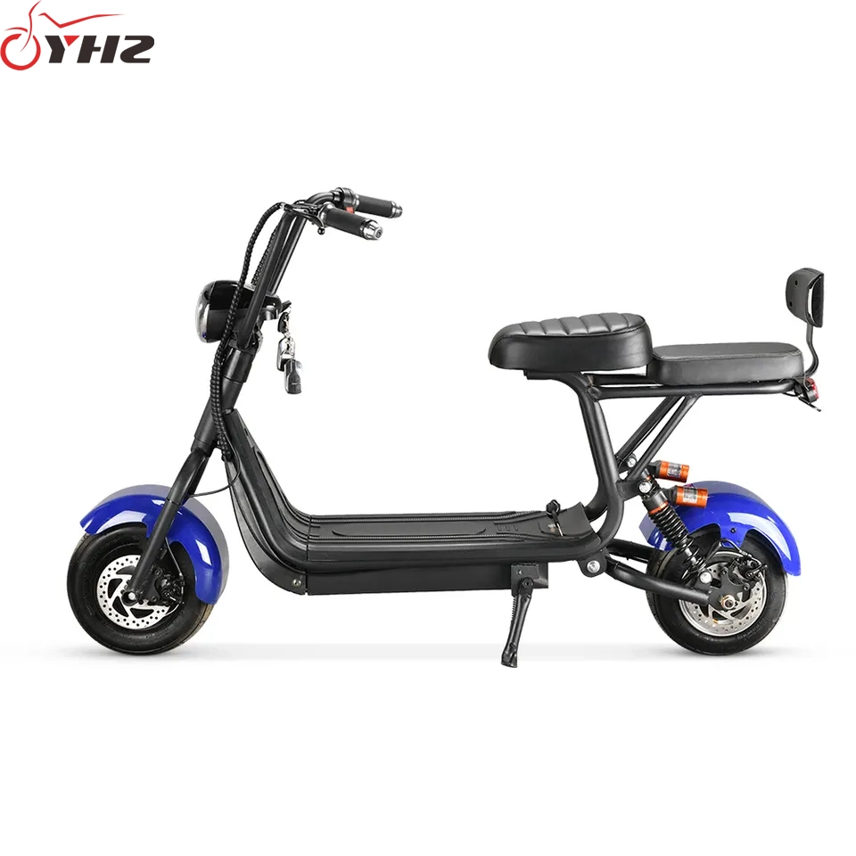 Mini Citycoco Electric Scooter 48V 800W Two Seat Ebike Small Motorcycle