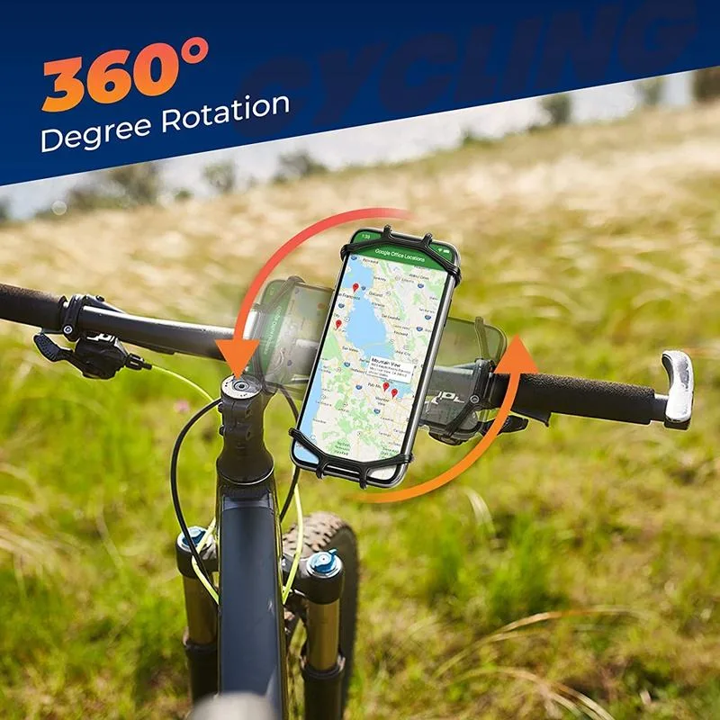 Universal 360 Rotation Adjustable Silicone Bicycle Phone Holder for iPhone Motorcycle Bike Mobile Phone Stand