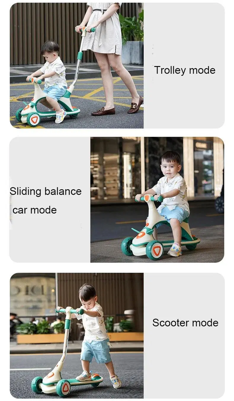 Multifunctional Portable 3 Wheels Push Scooter Manufacturers Riding Kids Scooter Balance Bike with Seat