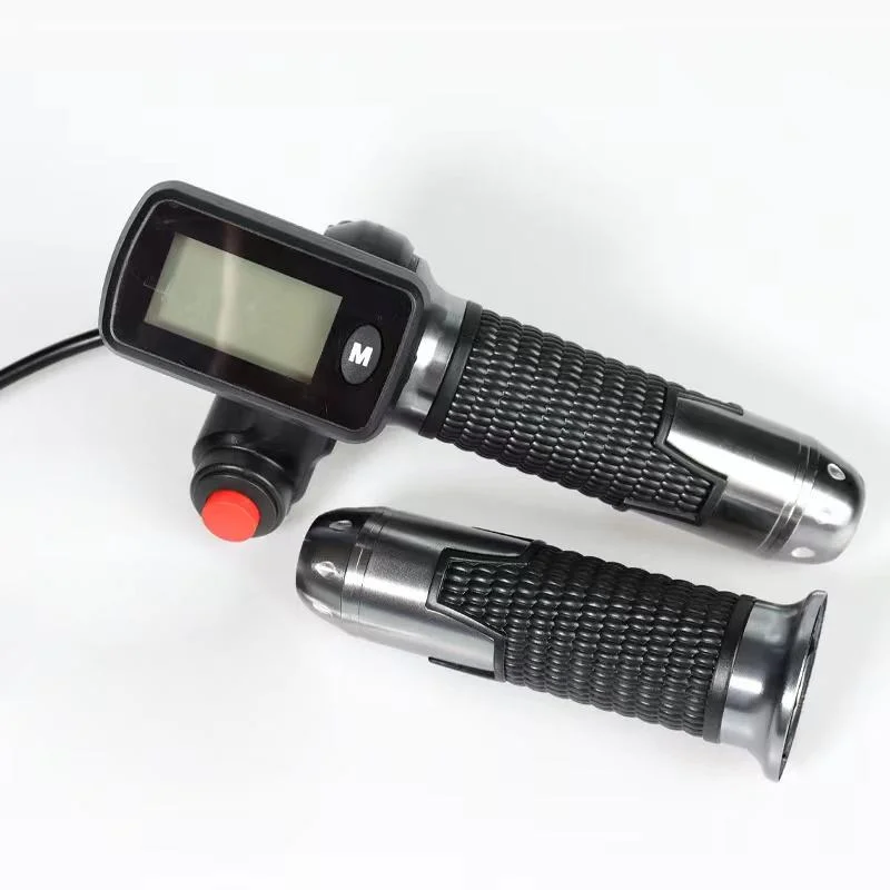 Electric Scooter Throttle Grip 36V 48V Key Lock Power Indicator Throttle Accelerator for Electric Bike Bicycle E-Bike
