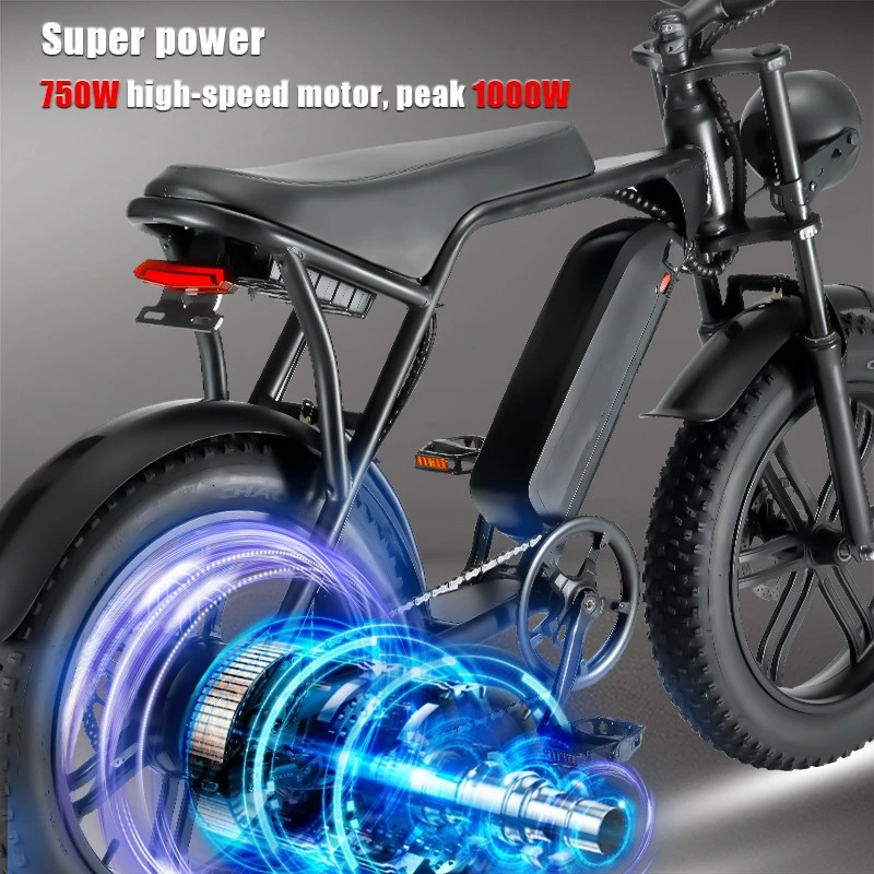 20 Inch E Bike Retro Vintage Electric Fat Tire Snow Chopper Bike