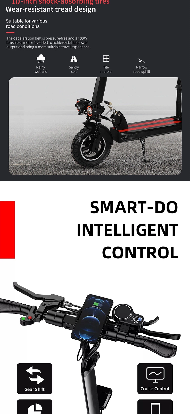 Electric Bike Motorcycle 400W 800W Mobility Scooter Two Wheel Fast Self-Balancing Electric Scooter Foldable Adult