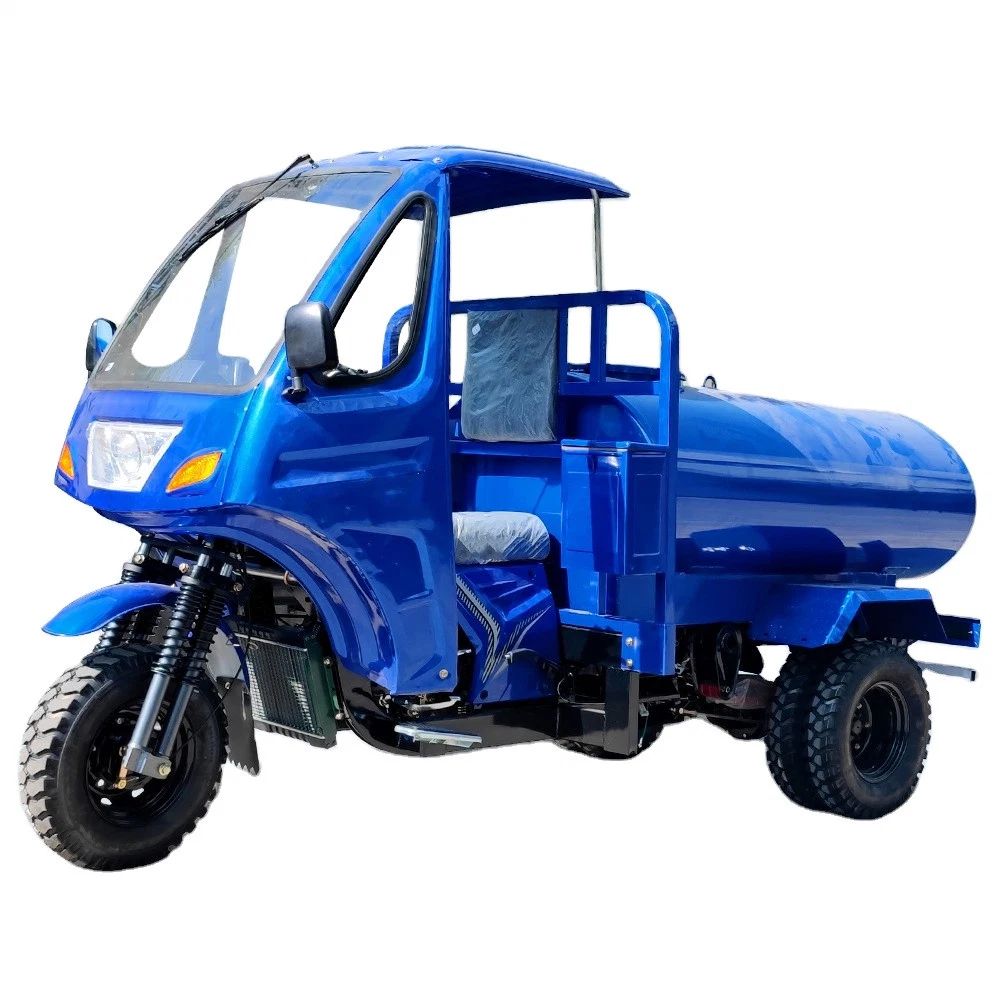 New Manned Safe and Strong Water Tankers Motorized Tricycles