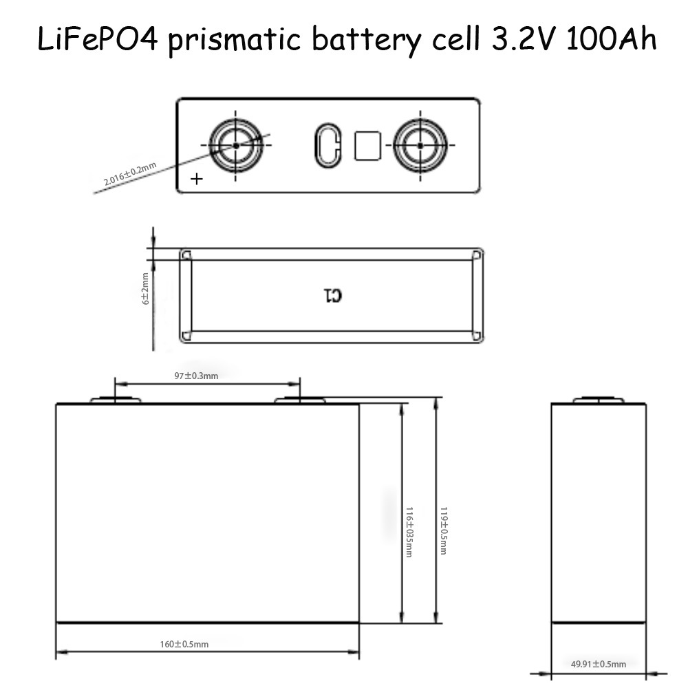 Deep Cycle Battery Electric Bicycle Battery Solar Battery Power Battery Prismatic LiFePO4 3.2V 100ah 280ah