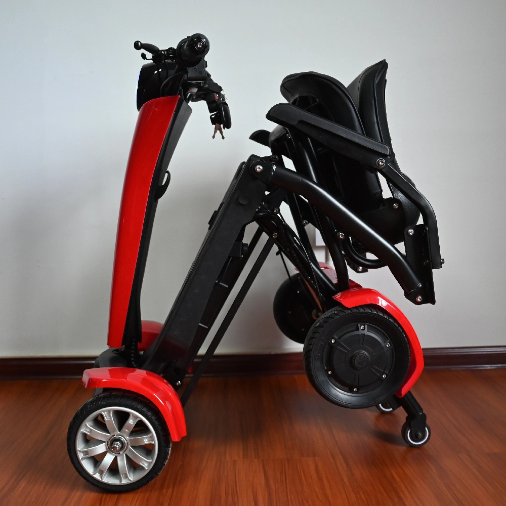 Folding Quadricycle Lightweight Handicapped Automatic Folding Electric Elderly Mobility Scooter