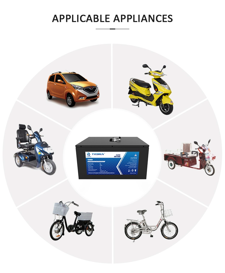 Tycorun Electric Car Scooter Vehicle Lithium Ion Battery 48V 60V 72V 20ah 30ah 40ah 50ah 100ah 120ah Lithium Power Battery for Electric Bicycle Motorcycle