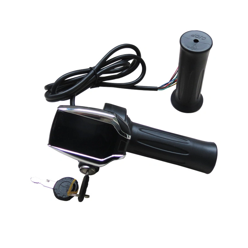 Electric Bicycle Throttle Ebike Conversion Parts Accessories Twist Throttle with LCD Display and Key