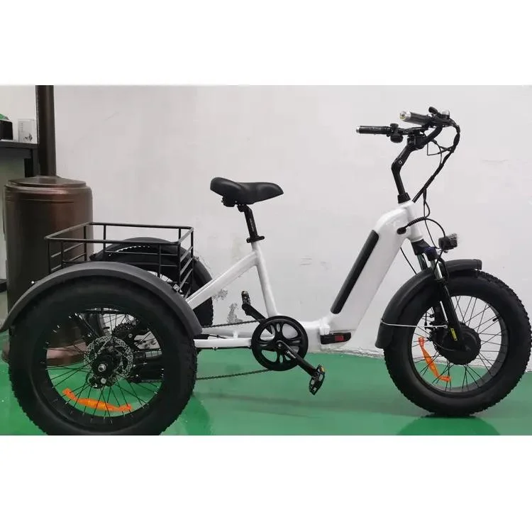 Yisenbikes Cheap Big Tyre Eldly Electric Tricycle Folding Bike on Sale 3 Wheel Beach Cruiser Scooter