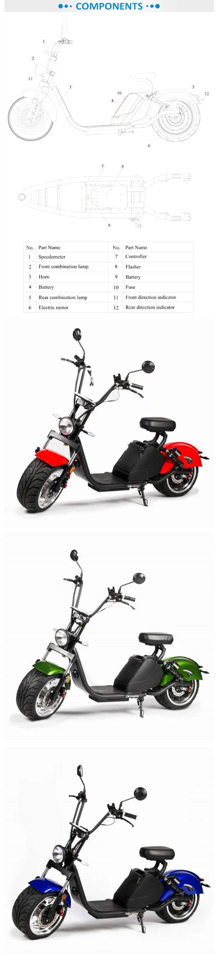 New Adult Electric Dirt Bike 2000W Citycoco Scooter Fat Tires EEC Certificate