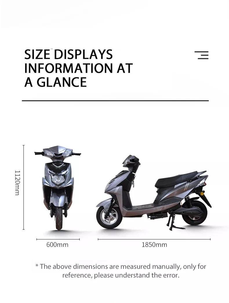 Long Range Electric Scooter Removable Battery 2 Seat Electric Motorcycle Electric Delivery Scooter