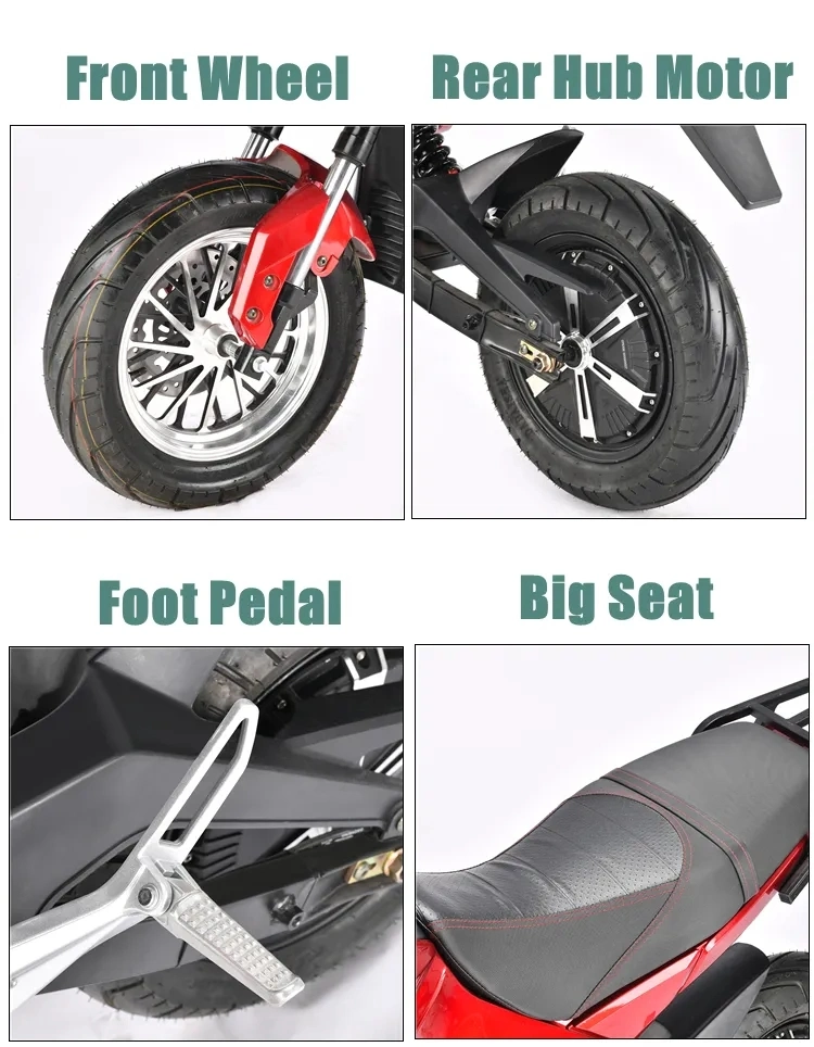 Adult Electric Chopper Motorcycle EEC 2000W Motor 70V 20A Electric 2 Wheel Motorcycle for Sale
