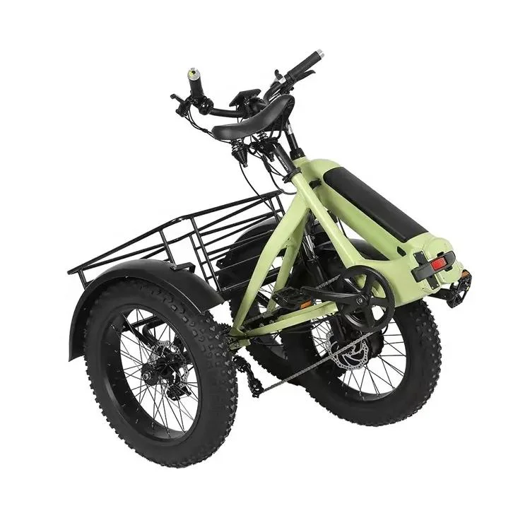 Yisenbikes Cheap Big Tyre Eldly Electric Tricycle Folding Bike on Sale 3 Wheel Beach Cruiser Scooter
