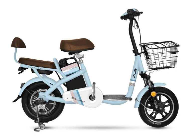 Lithium Battery Electric Bicycle with Front Basket and Rear Seat