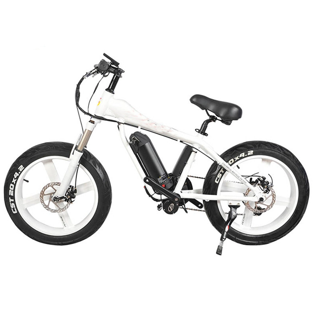 Fat Tire Electric Biycle 350 W Beach Cruiser Chopper Bicycle Bike 20 Inch Fwith Ront and Rear Lights