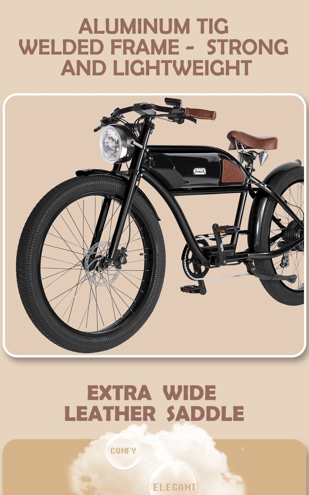 2023 New Model Greaser 500W Ebike with 48V 14.5ah Lithium Battery Electric Bicycle