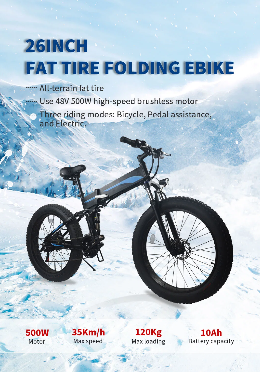 Fat Tire Electric Bike 48V/500W Adult Electric Bicycle