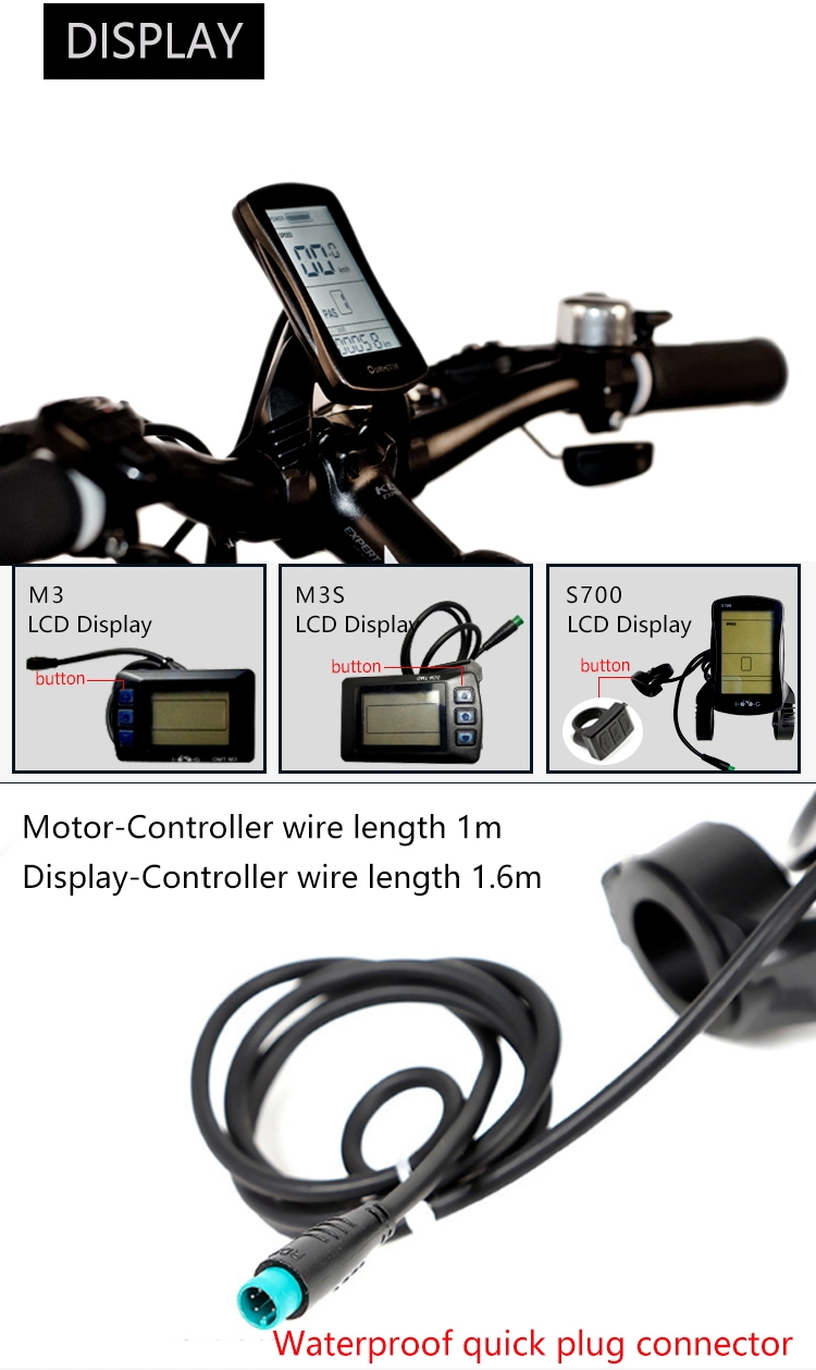 100g 36V 350W 20&quot;-29&quot; Rear Wheel Electric Bike Conversion Kit with LCD/LED Display