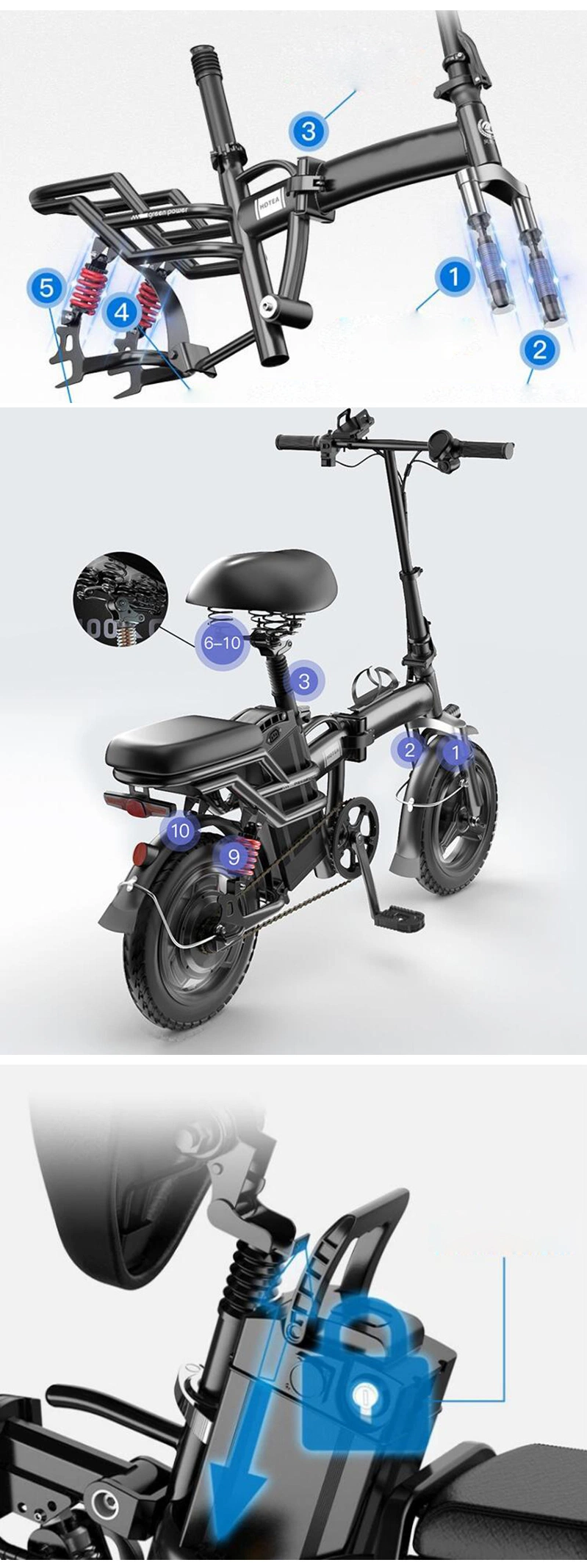 Scooter Bike Kids Motor Dual for Elderly off Road Two Wheel Full Suspension Cheap Electric Scooter Covered 72V Electric Bicycle